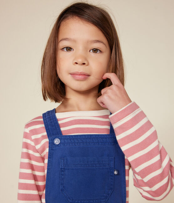 Marinière iconique en coton enfant fille / garçon rose ROSEWOOD/ AVALANCHE