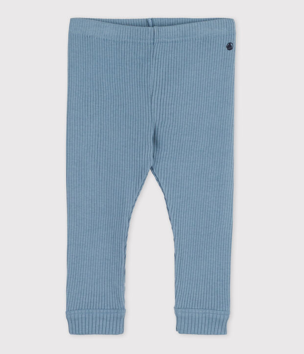 Legging b&eacute;b&eacute; en maille c&ocirc;tel&eacute;e bleu