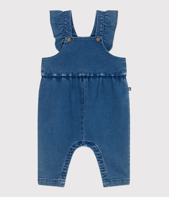Salopette bébé en jean élasthanne jambes longues bleu BLEU DELAVE