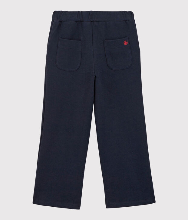 Pantalon flare en coton enfant fille bleu
