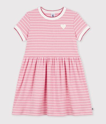 Robe enfant en coton manches courtes à rayures