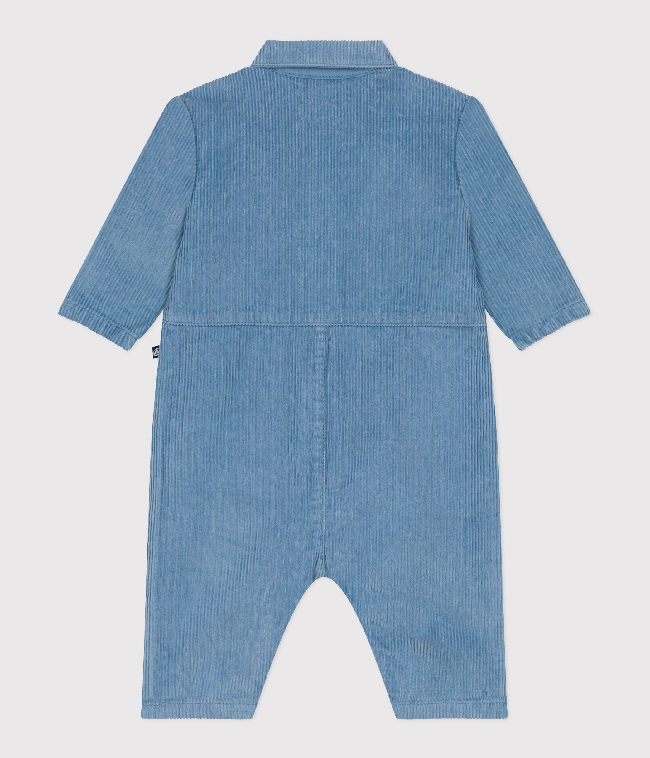 Petit Bateau Baby-Pyjama Aus Velours – Einfarbig, Warm & Weich, Mit Druckknöpfen, Für Babys