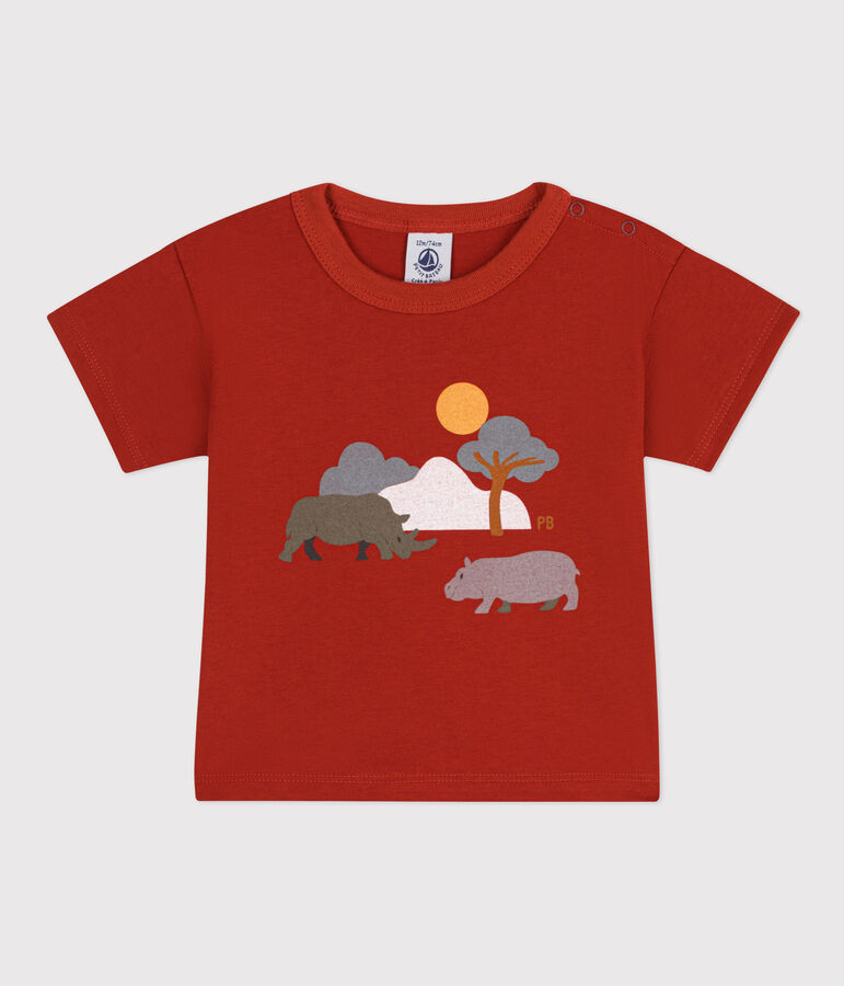 Tee-shirt manches courtes b&eacute;b&eacute; en jersey avec motif rouge HARISSA