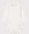 Body manches longues avec collerette bébé fille blanc MARSHMALLOW