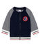 Cardigan zippé bébé garçon en tubique bleu SMOKING/blanc MARSHMALLOW CN