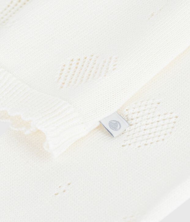 Cardigan enfant en coton uni blanc