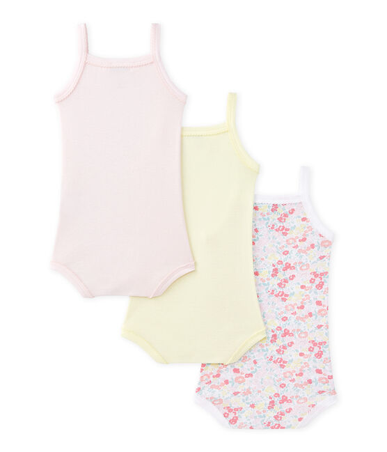 Lot de 3 bodies bébé fille à bretelles blanc LOT