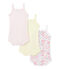 Lot de 3 bodies bébé fille à bretelles blanc LOT