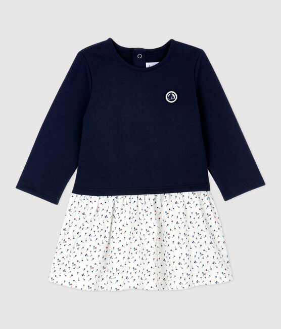 Robe matelassée bimatière bébé bleu SMOKING/blanc MULTICO