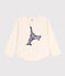 Tee-shirt manches longues en tubique enfant fille / garçon écru AVALANCHE