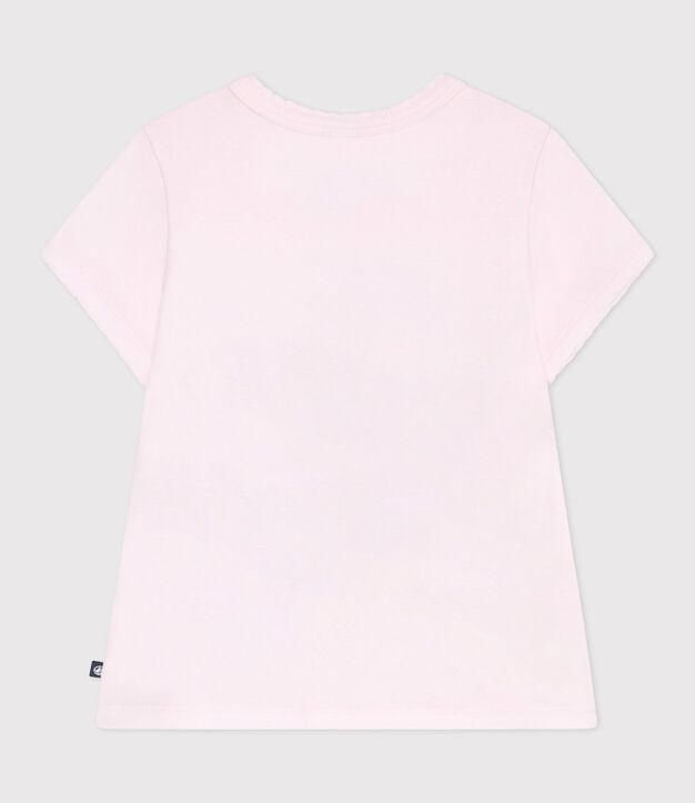 Tee-shirt enfant manches courtes en coton rose clair