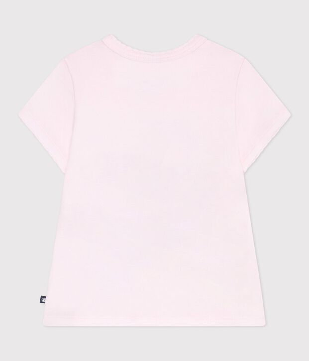 Tee-shirt enfant manches courtes en coton rose clair
