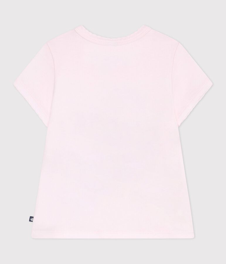 Tee-shirt enfant manches courtes en coton rose BARELY