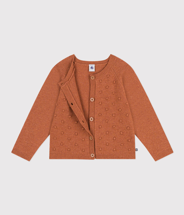 Cardigan en laine enfant fille marron ECUREUIL