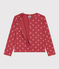 Cardigan imprimé en coton enfant fille rose PAPI/beige AVALANCHE