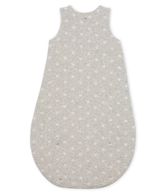 Gigoteuse bébé garçon en velours gris BELUGA/blanc MARSHMALLOW