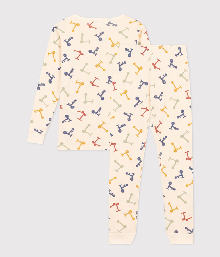 Pyjama ajust&eacute; en coton imprim&eacute; trottinette enfant &eacute;cru/multicouleur