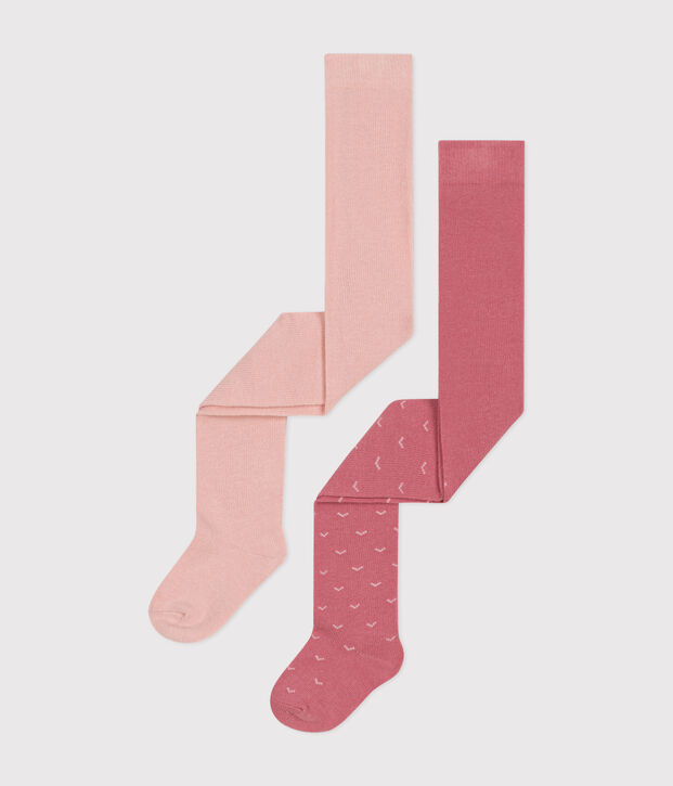 Lot de 2 paires de collants en jersey de coton b&eacute;b&eacute; multicouleur