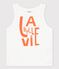Débardeur en coton enfant fille blanc MARSHMALLOW