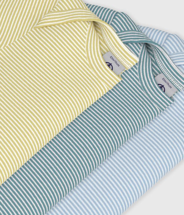 Lot de bodies manches courtes en coton &agrave; rayures b&eacute;b&eacute; multicouleur