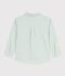 Chemise enfant en coton &agrave; manches longues unie vert clair