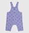 Salopette b&eacute;b&eacute; en serge jambes longues imprim&eacute;e c&oelig;urs violet/multicouleur