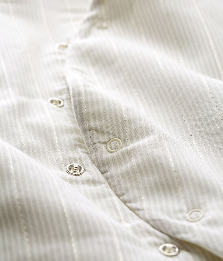 Combinaison longue b&eacute;b&eacute; gar&ccedil;on ray&eacute;e blanc/gris