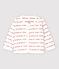 Cardigan Petit Bateau Je t'aime bébé en jacquard en coton biologique blanc MARSHMALLOW/rouge TERKUIT