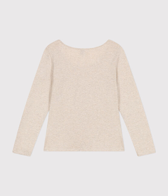 Tee-shirt Le Droit manches longues col danseuse en jersey flammé femme beige MONTELIMAR CHINE