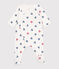 Pyjama bébé en coton cœur rayé blanc MARSHMALLOW/blanc MULTICO