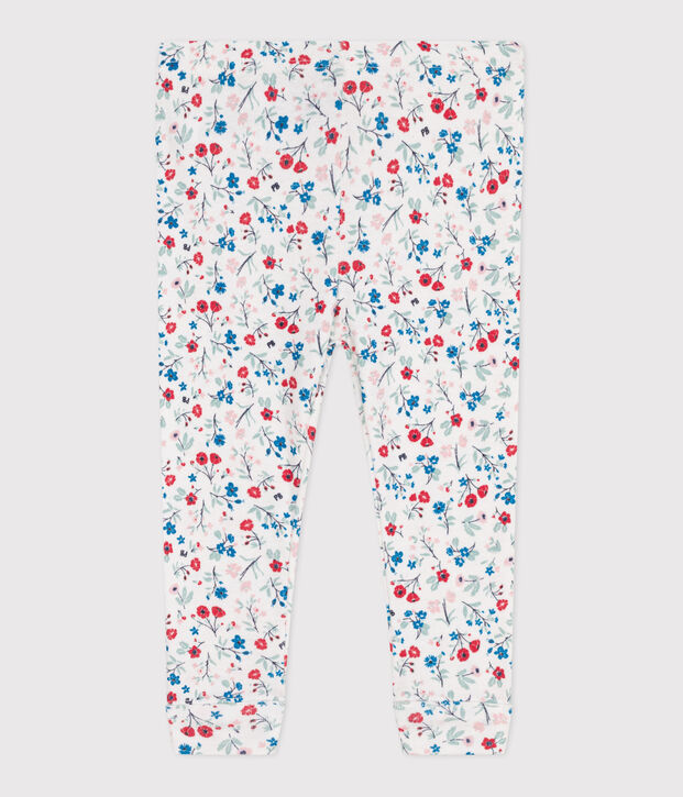 Legging b&eacute;b&eacute; en coton imprim&eacute; &agrave; fleurs blanc/multicouleur