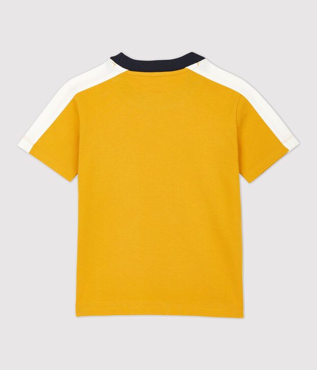 Tee-shirt manches courtes en coton enfant gar&ccedil;on jaune