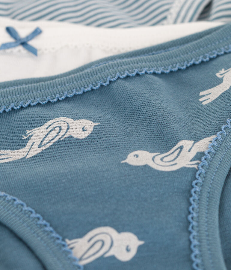 Lot de 3 culottes oiseau petite fille en coton multicouleur