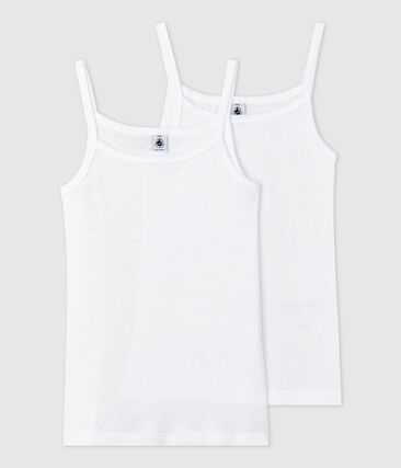 Lot de 2 chemises à bretelles ajourées fille