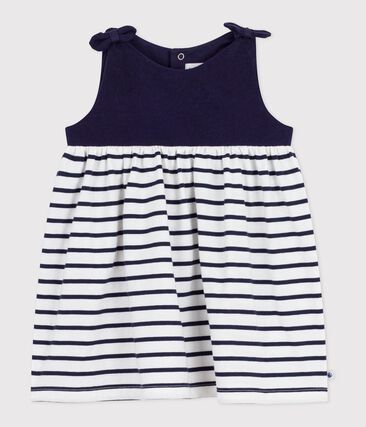 Robe bébé en coton sans manches, rayée