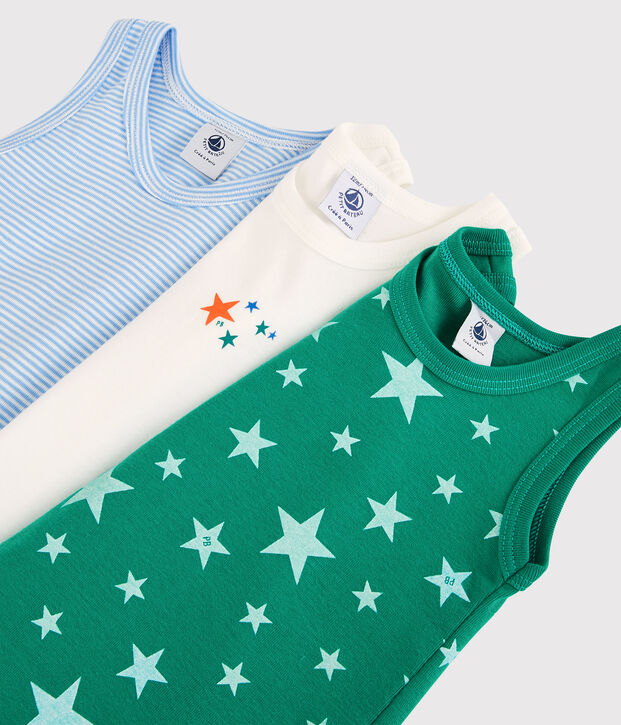 Lot de 3 bodies sans manches b&eacute;b&eacute; multicouleur