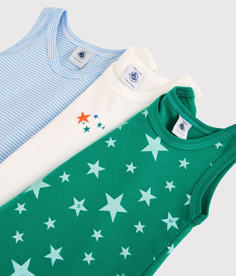 Lot de 3 bodies sans manches b&eacute;b&eacute; multicouleur