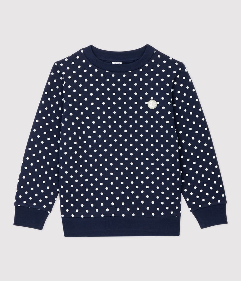 Sweatshirt en molleton enfant fille bleu SMOKING/blanc MARSHMALLOW