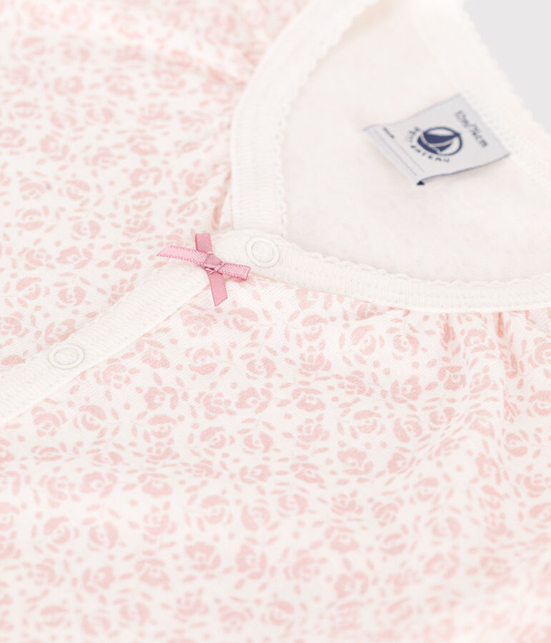 Combinaison courte b&eacute;b&eacute; en coton fleuri MARSHMALLOW/ PANTY