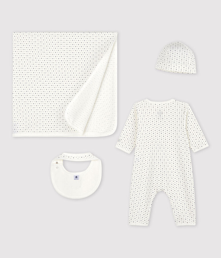 Coffret cadeau naissance blanc &agrave; &eacute;toiles b&eacute;b&eacute; en coton biologique variante 1