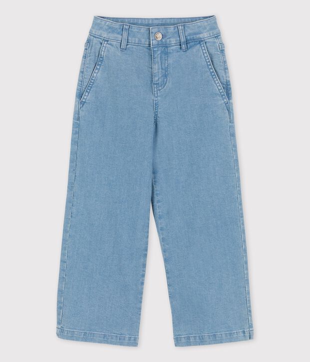Pantalon flare en denim clair enfant fille bleu