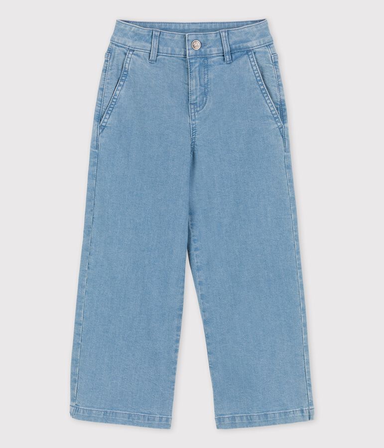 Pantalon flare en denim clair enfant fille bleu