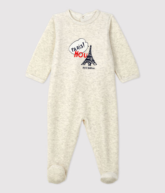 Dors-bien bébé uni beige en velours beige MONTELIMAR CHINE