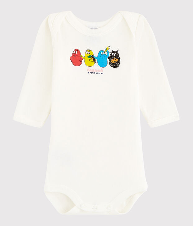 Body manches longues b&eacute;b&eacute; fille-gar&ccedil;on blanc/bleu