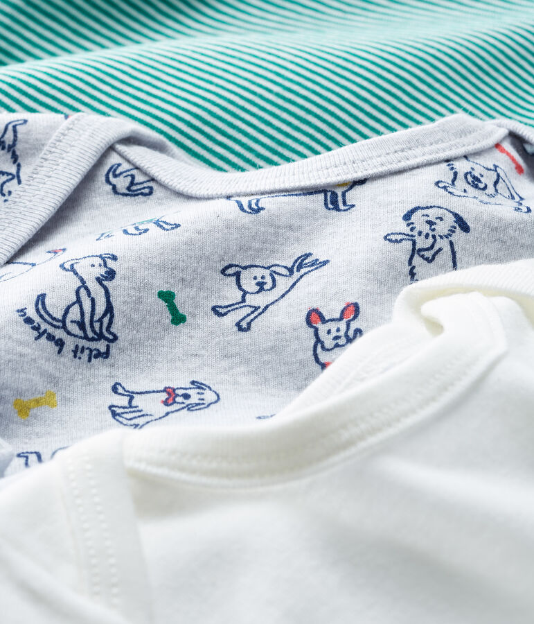 Trio de bodies manches longues b&eacute;b&eacute; gar&ccedil;on multicouleur