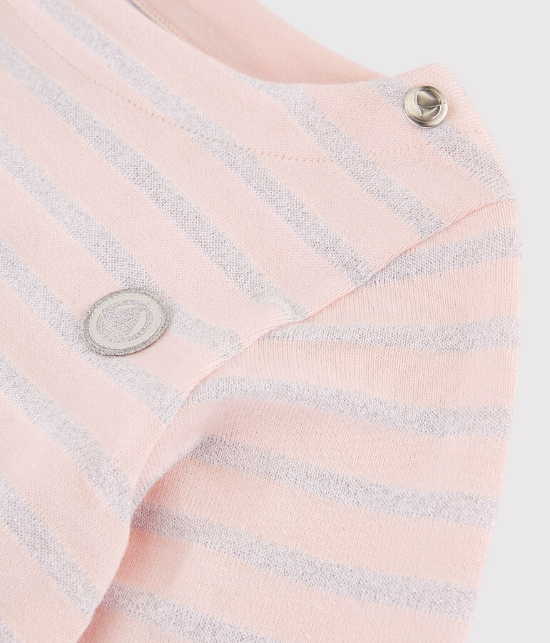 Marini&egrave;re en jersey enfant fille rose MINOIS/ ARGENT