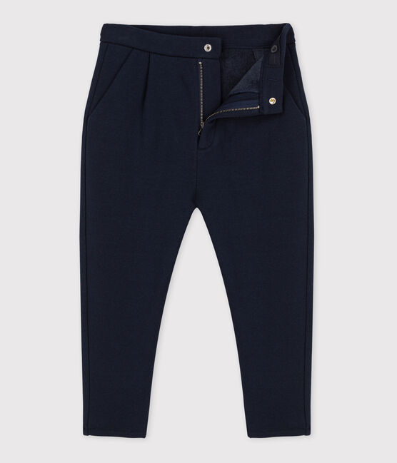 Pantalon chaud en velours molleton enfant fille / garçon bleu SMOKING