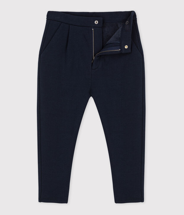 Pantalon chaud en velours molleton enfant fille / gar&ccedil;on bleu