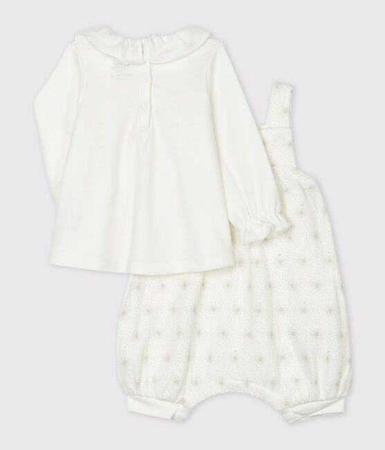 Ensemble 2 pièces bébé fille blanc MARSHMALLOW/beige PERLIN