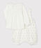 Ensemble 2 pièces bébé fille blanc MARSHMALLOW/beige PERLIN